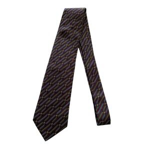 Brooks Brothers Makers USA Purple w/ Blue Green Gold Ribbons 100% Silk Tie EUC‎